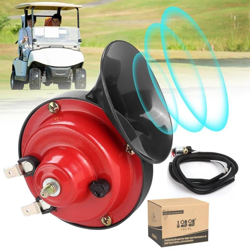 10L0L Universal 12 V Golfwagen-Hupe, verstellbarer Lautstärkeregler für EZGO, Club-Auto, Yamaha, UTVs, ATV von 10L0L