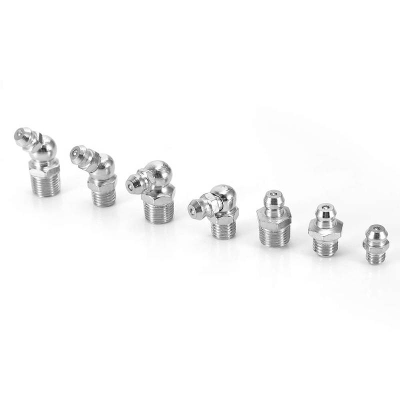 143 45Pcs M6/M8/M10 Schmiernippelsortiment Schmiernippelset Metall Messing Zerk Schmiernippel Fitting Sortimentskits, für Heißluftpistole, Fettpresse und mechanische Ausrüstung von 143