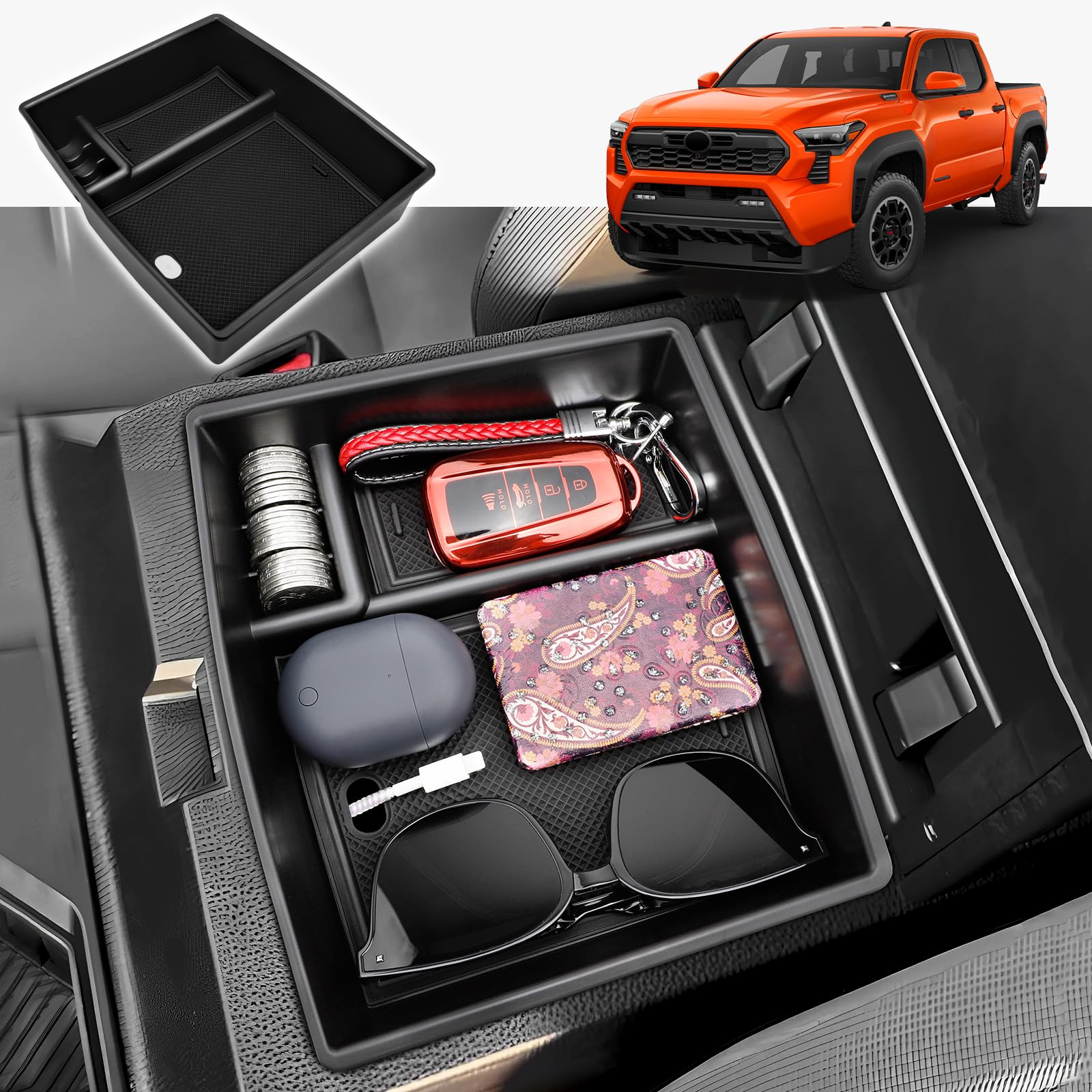 1797 Mittelkonsolen-Organizer für Toyota Tacoma 2024–2025, Schwarz von 1797