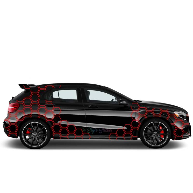 Aufkleber Auto Seitenaufkleber Waben Rauten Hexa Style Matrix Camo Style Sticker S12 von 1A Style Sticker