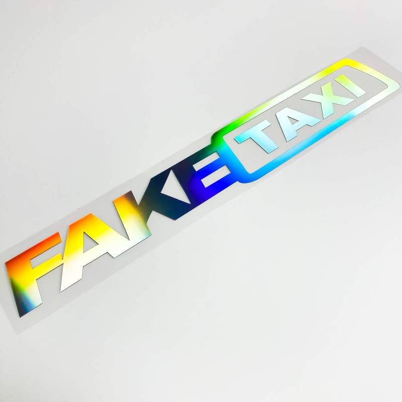 Autoaufkleber Fake Taxi Aufkleber faketaxi Sticker Frontscheibenaufkleber Heckscheibenaufkleber Hologram Slick Oil 14 Hologramm Farben Shiny Most Hated von 1A Style Sticker