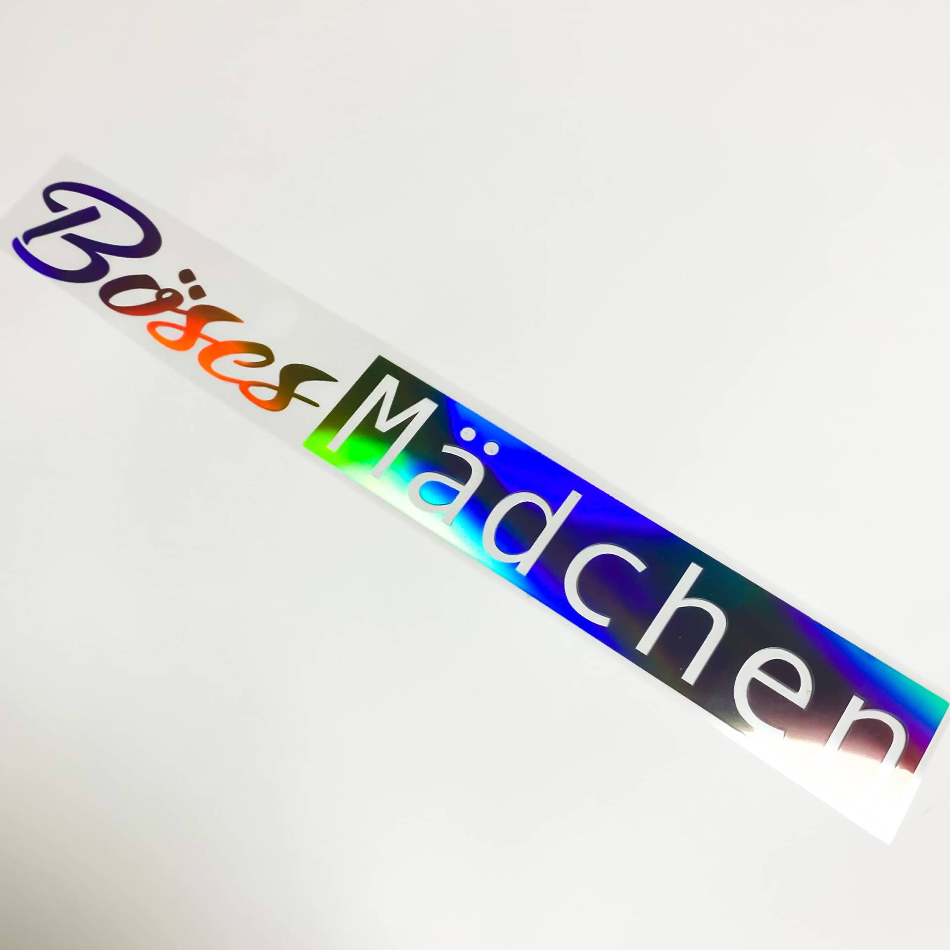 Böses Mädchen Aufkleber Oilslick Frontscheiben Autoaufkleber Hologramm (40 cm, Hologramm Glitzer Silber) von 1A Style Sticker