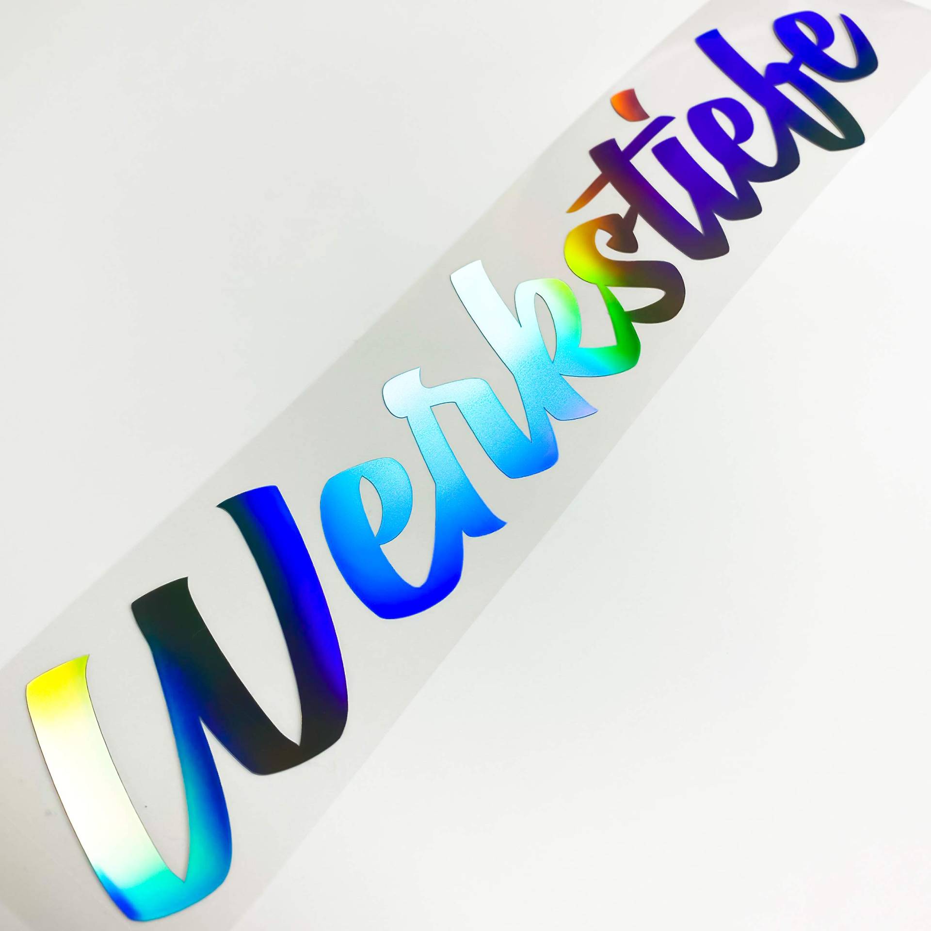 Oilslick WERKSTIEFE Autoaufkleber 55cm Tuning Sticker New Hologramm Shiny Slick Oil Carstyle Frontscheibenaufkleber einzigartig schimmernd Tiefergelegt Fahrwerk von 1A Style Sticker