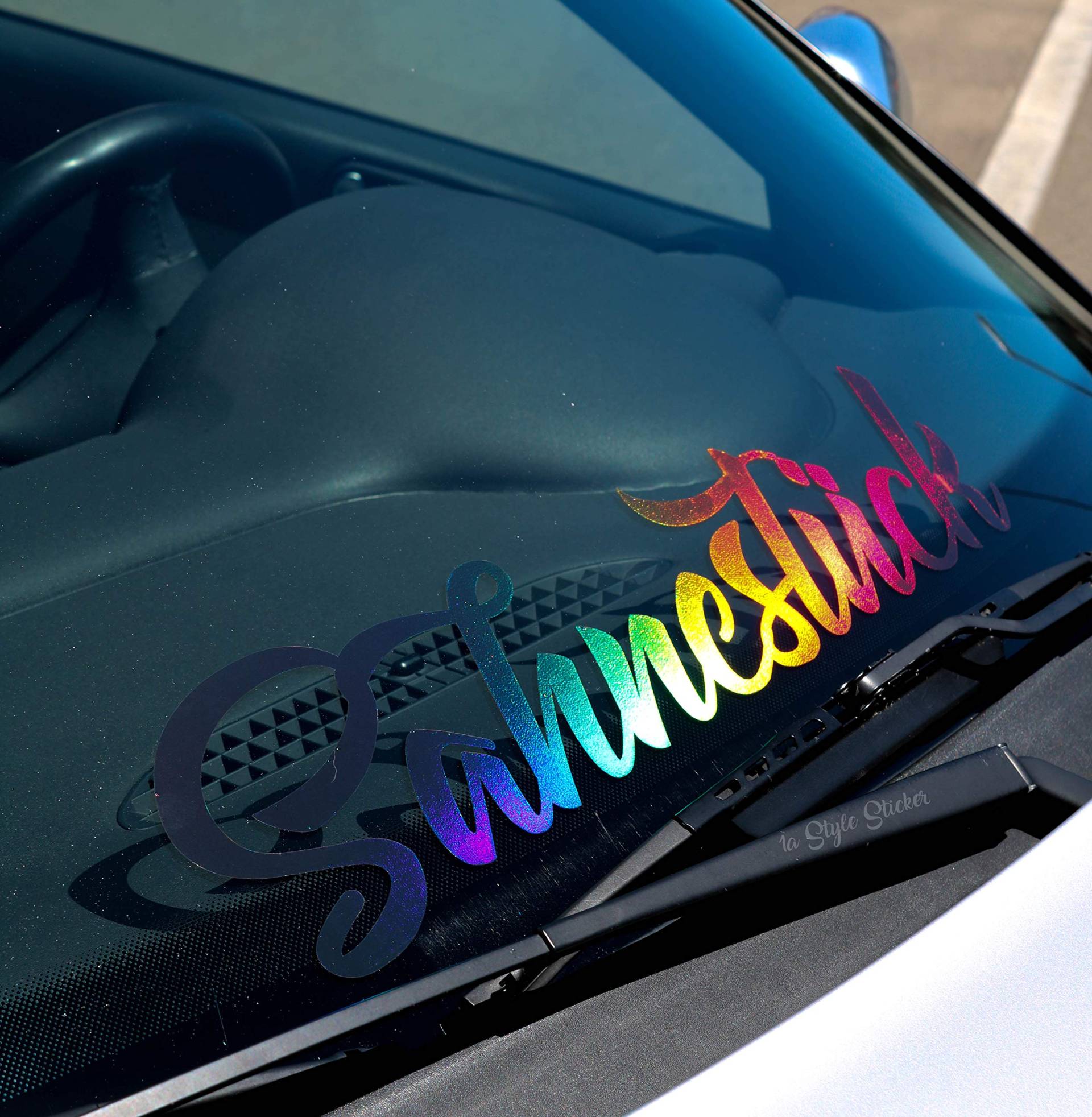 Sahnestück Aufkleber Hologramm - Schwarz - Oilslick Auto Tuningsticker, Scheiben Aufkleber von 1A Style Sticker