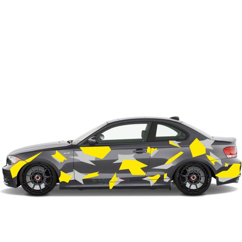 Tarn Auto Camouflage Aufkleber Seitenaufkleber Cyber Style Style Verkleidung CAMO Flecktarn Kuh Haut Tuningaufkleber von 1A Style Sticker