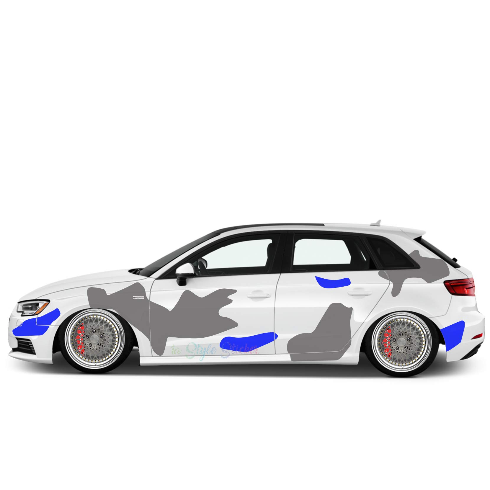 Tarn Auto Camouflage Aufkleber Seitenaufkleber Style Verkleidung CAMO Flecktarn Kuh Haut Tuningaufkleber von 1A Style Sticker