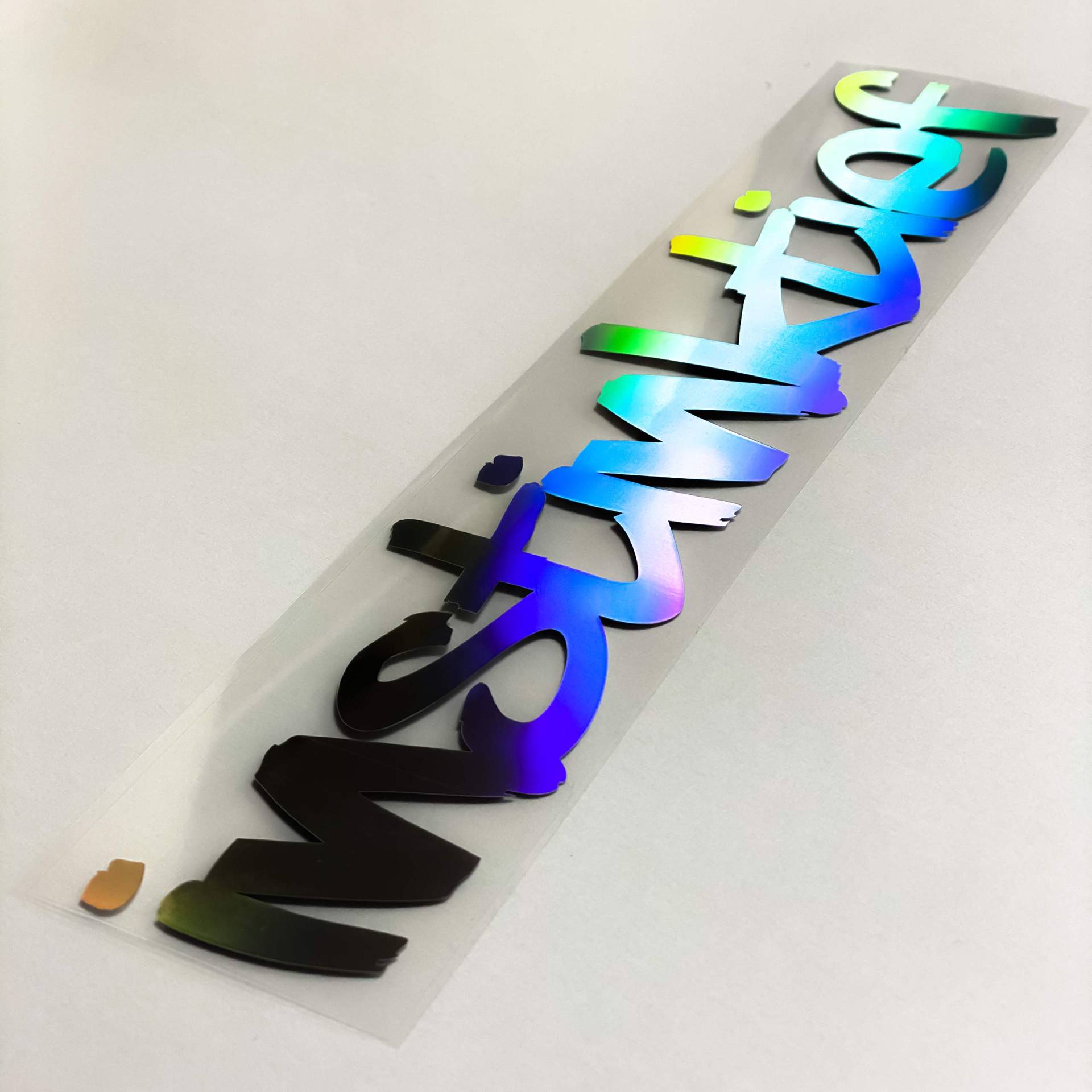 instinktief Aufkleber 55cm Hologramm oilslick Glitzer Wunschtext Front und Heckscheibensticker NEW Carstyle i love my car von 1A Style Sticker