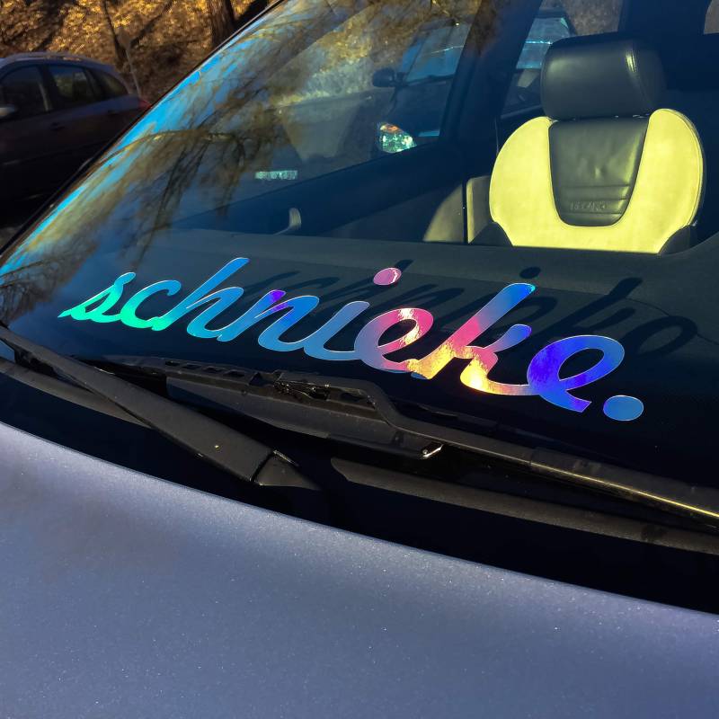 schnieke Autoaufkleber Oilslick Hologramm Aufkleber Tuningsticker Regenbogenfarben Sticker Slickoil (Hologramm Glitzer Silber, 60 cm) von 1A Style Sticker