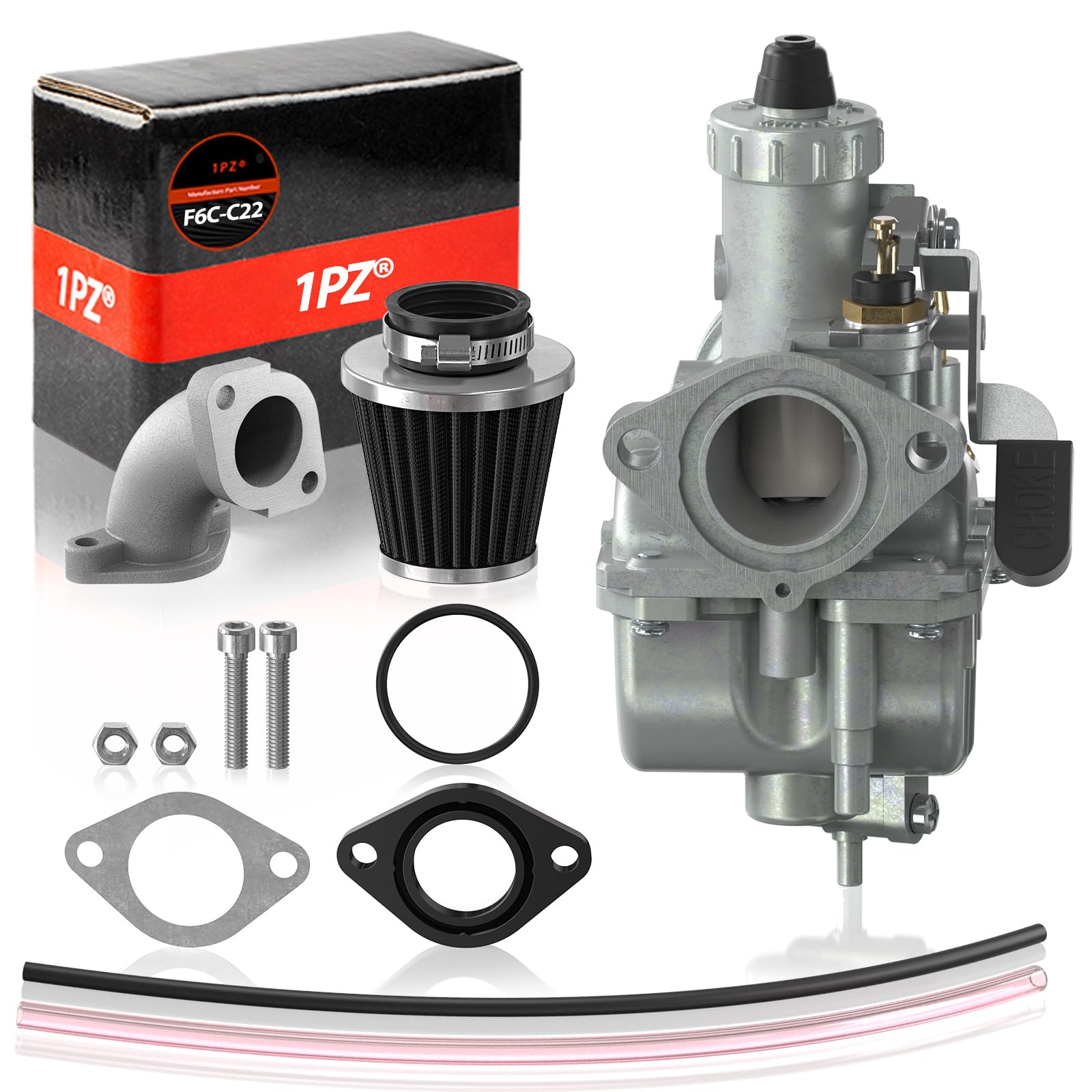 1PZ F6C-C22 VM22 Vergaser Set 26mm Honda Monkey Gorilla Cub Luftfilter 1.5" (38mm) Ansaugschlauch Dichtungssatz inklusive, Stabilität, Reparatur, Ersatz von 1PZ