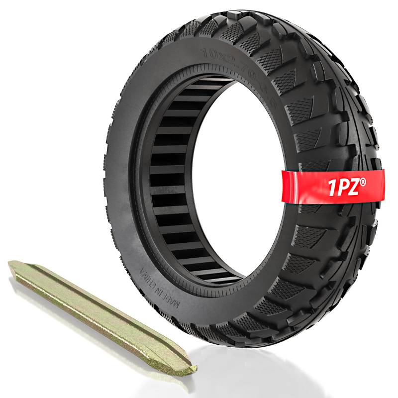 1PZ FM8-S27 10 Zoll Offroad-Elektroroller-Vollreifen 10 x 2,70-6,5 Zoll, fester Ersatzreifen für UrbanGlide E-CROSS PRO, All Road 5, E-CROSSE MAX (1 x Reifen + 1 x Hebel) von 1PZ