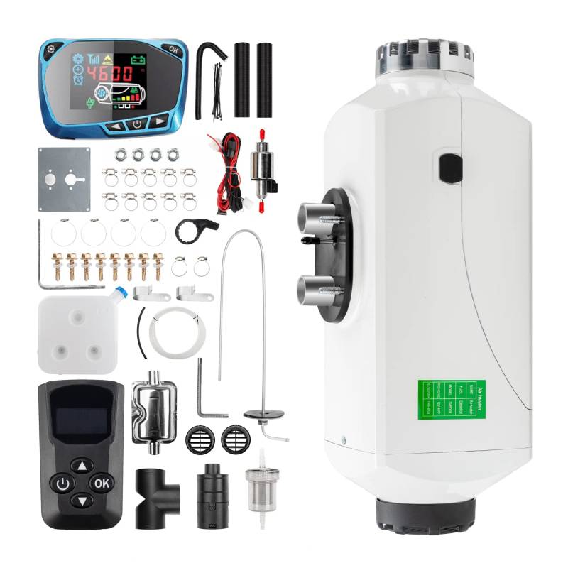 1inchome Dieselheizung, Standheizung Diesel, 12V Lufterhitzer, 2KW/5KW/8KW Air Diesel Heizung mit Schalldämpfer, LCD Schalter u. Fernbedienung für Auto RV Boote LKW KFZ PKW Wohnmobil von 1inchome