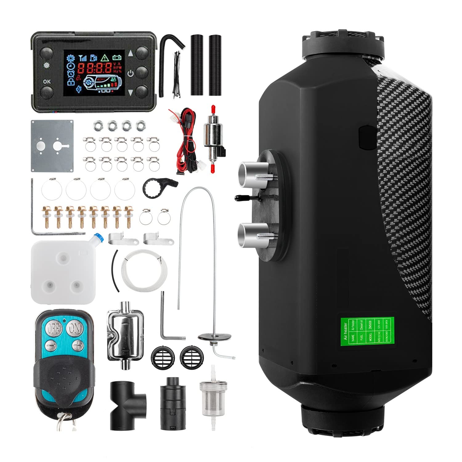 1inchome Dieselheizung, Standheizung Diesel, 12V Lufterhitzer, 2KW/5KW/8KW Air Diesel Heizung mit Schalldämpfer, LCD Schalter u. Fernbedienung für Auto RV Boote LKW KFZ PKW Wohnmobil von 1inchome