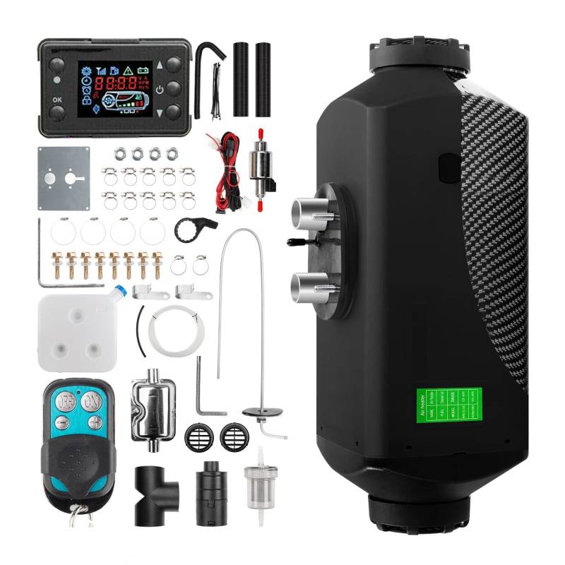 1inchome Dieselheizung, Standheizung Diesel, 12V Lufterhitzer, 2KW/5KW/8KW Air Diesel Heizung mit Schalldämpfer, LCD Schalter u. Fernbedienung für Auto RV Boote LKW KFZ PKW Wohnmobil von 1inchome