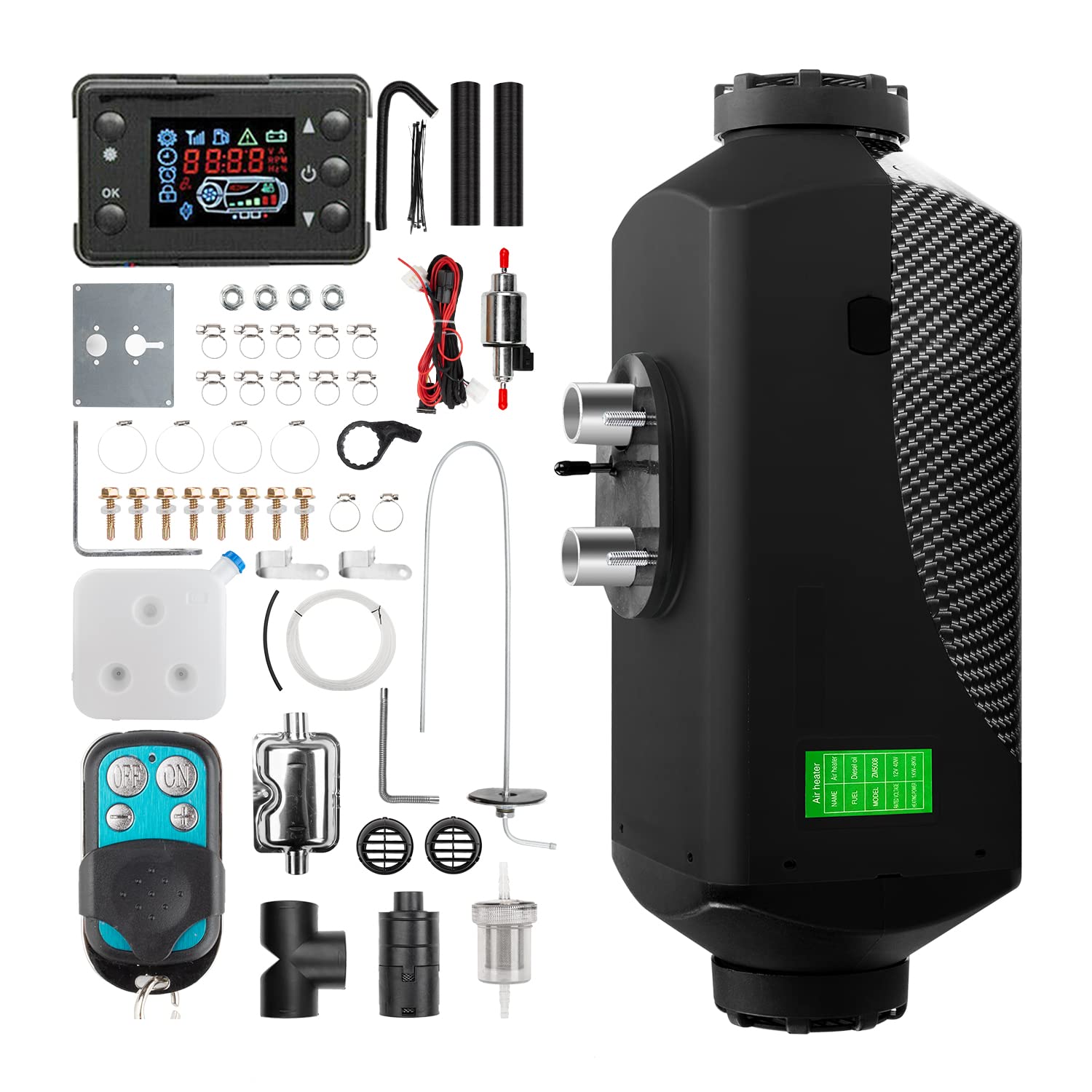 1inchome Standheizung, Standheizung Diesel, 12V Lufterhitzer, 2KW/5KW/8KW Air Diesel Heizung mit Schalldämpfer, LCD Schalter u. Fernbedienung für Auto RV Boote LKW KFZ PKW Wohnmobil von 1inchome