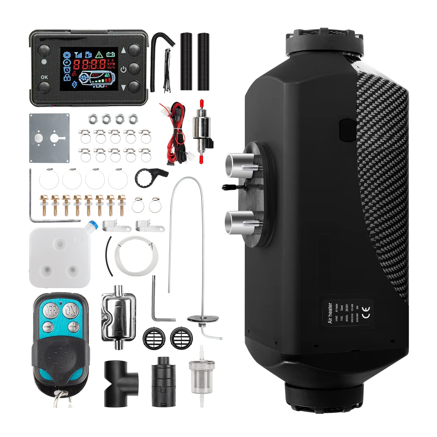 1inchome Standheizung, Standheizung Diesel, 12V Lufterhitzer, 2KW/5KW/8KW Air Diesel Heizung mit Schalldämpfer, LCD Schalter u. Fernbedienung für Auto RV Boote LKW KFZ PKW Wohnmobil von 1inchome