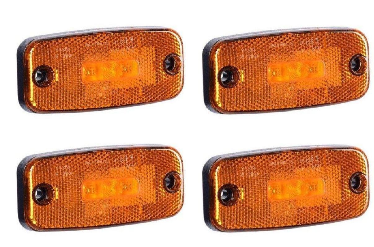 24/7Auto 4 x 3LEDs orange bernsteinfarben 12V 24V Seitenumrissmarker E9 Lichter Anhänger Chassis LKW LKW Wohnwagen von 24/7 AUTO