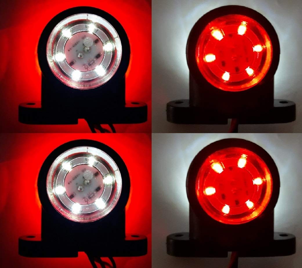 4x 12V 24V LED Rot Weiß Seitenblinker Lichter Lampen Lkw Anhänger Fahrwerk Van Camper Bus von 24/7 AUTO