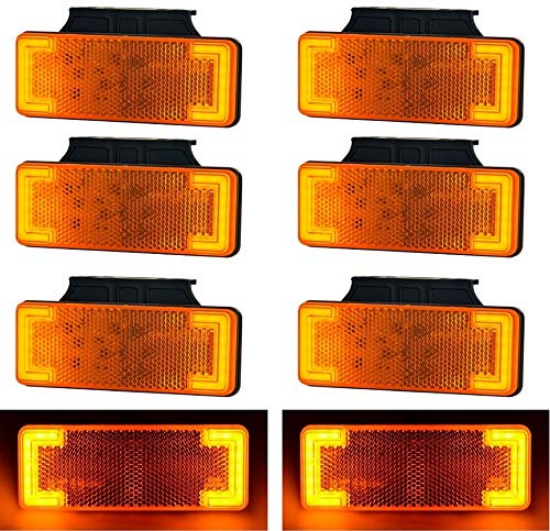 8x 24V LED Neon Seite Umriss Position Begrenzungsleuchten mit Klammern Lastwagen Fahrwerk Anhänger Bus Wohnmobil von 24/7 AUTO