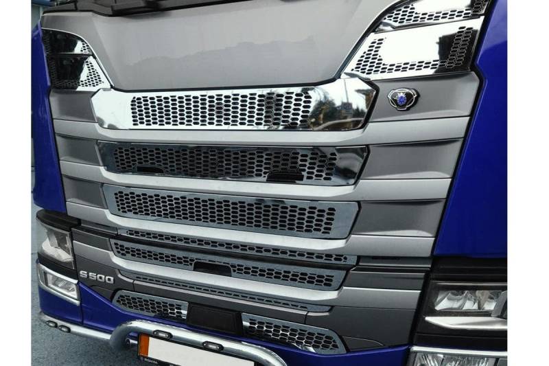 24/7Auto 10 Stück Frontgrill Abdeckungen Edelstahl Dekorationen für SCANIA S 2016+ von 24/7 AUTO