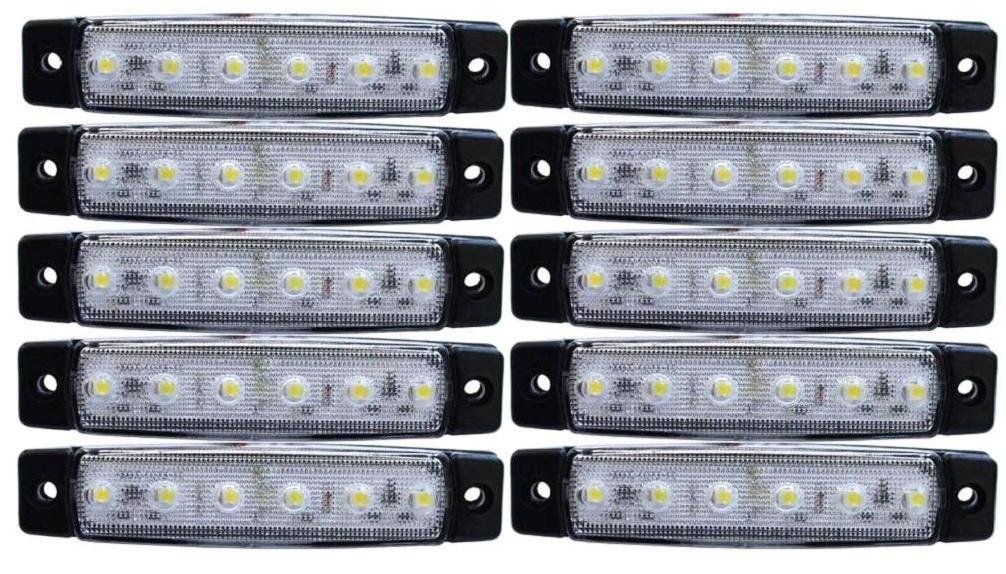 10x LED-Lichter, weiß, Seitenbegrenzungsleuchten für LKW, Anhänger, Wohnwagen, Chassis, Lastwagen, 24 V von 24/7 AUTO