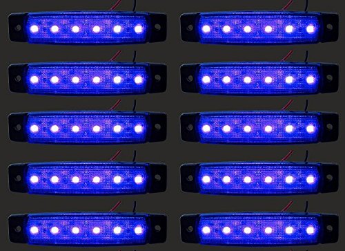10 x LED Seitenumriss 24V blaue Markierung Lichter für LKW Fahrgestell wohnwagen Kipper Anhänger von 24/7 AUTO