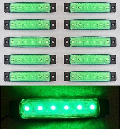 10 x LED Seitenumriss 24V grüne Markierungsleuchten für LKW Chassis wohnwagen Kippanhänger von 24/7 AUTO