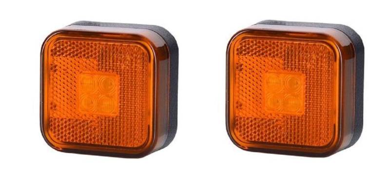 2 x 12/24 V quadratische LED orange Seitenmarkierungsleuchten Referenznummer numbr 81252606096 von 24/7 AUTO