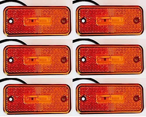 24/7 Auto 6 x LED 12 V Seitenmarkierungsleuchten mit Halterungen Orange LKW Van Camper Bus von 24/7 AUTO