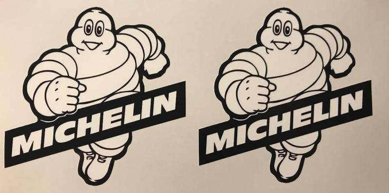 24/7stickers #339 / 2X Michelin Aufkleber je 8,5x8,5cm Oldschool Retro Oldtimer Rennsport Auto Tuning Sponsoren Hot Rod USA V8 von 24/7stickers