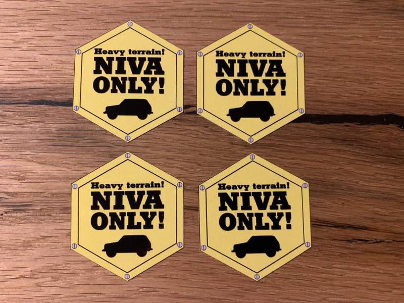 24/7stickers #511 / 4X NIVA Aufkleber je ca. 5x4,5cm Lada Offroad 4x4 Russland SUV Gelände Oldtimer von 24/7stickers