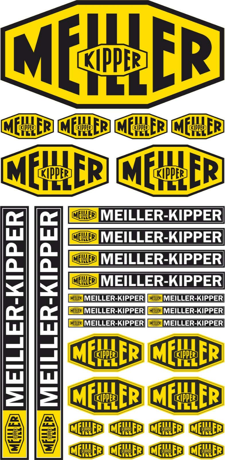 24/7stickers Modellbau Komplett Set 1:14-1:16 Aufkleber MEILLER Kipper WEDICO Decal - RC Truck LKW Zugmaschine V8 Trucker von 24/7stickers