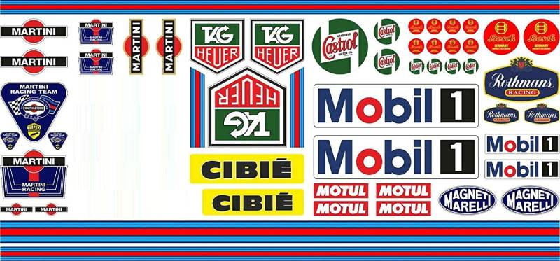 Modellbau Komplett Set Youngtimer Racing Oldschool Aufkleber Rennsport Sticker 1:24-1:18 von 24/7stickers