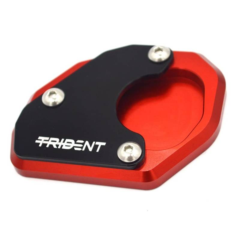 2Bird Kickstand Seitenständer Verlängerung Fußkissen, Motorrad CNC Aluminium Tragplatten Vergrößerungs Pad Für Triumph Trident 660 (Color : Red) von 2Bird