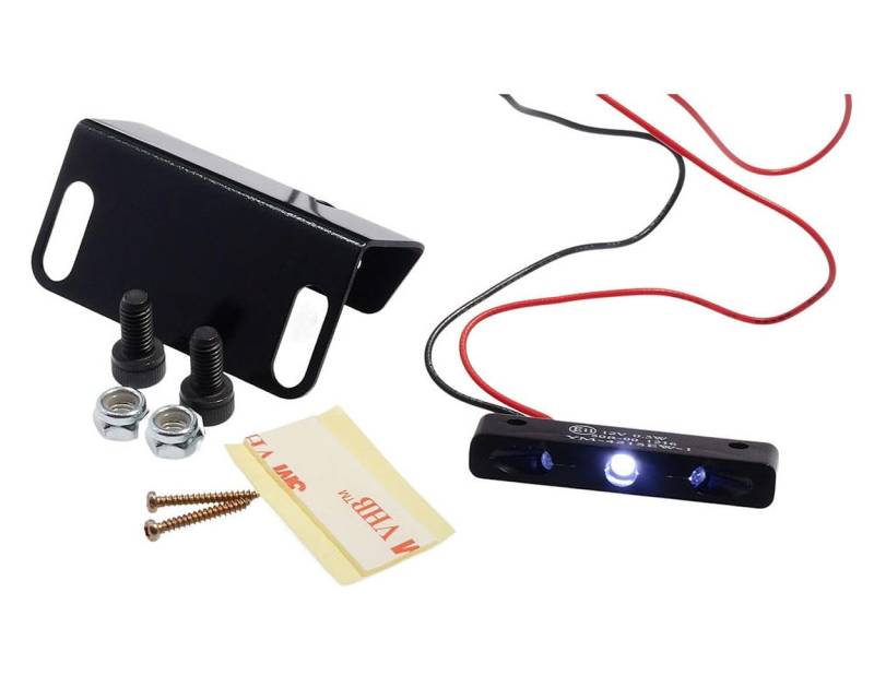 2EXTREME LED Nummernschildbeleuchtung - 12V, 44x12mm, Weißes LED-Licht, 61cm Kabel, Universal für Roller, Motorrad & Moped, Auto - Robustes Kunststoffgehäuse in Schwarz von 2EXTREME