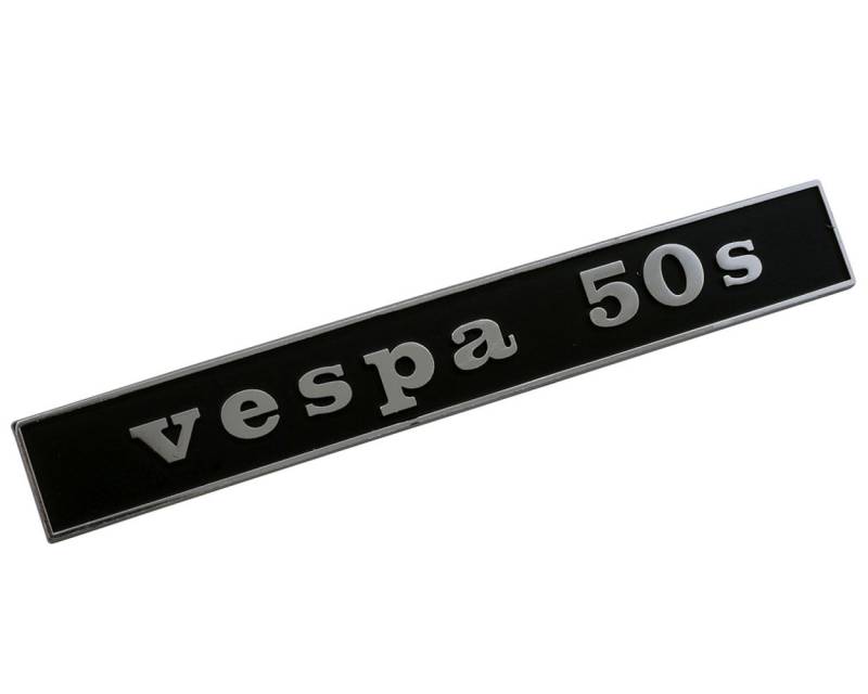 2EXTREME Schriftzug für Heck kompatibel für Vespa 50s schwarz/alu 132x17mm, 2 Pin von 2EXTREME