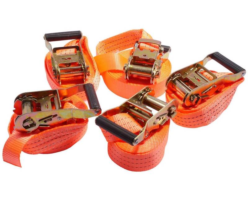 2EXTREME Spanngurt Set mit Ratsche 5x orange 6m 38mm 2t 2000kg 2000daN einteilig Zurrgurt von 2EXTREME