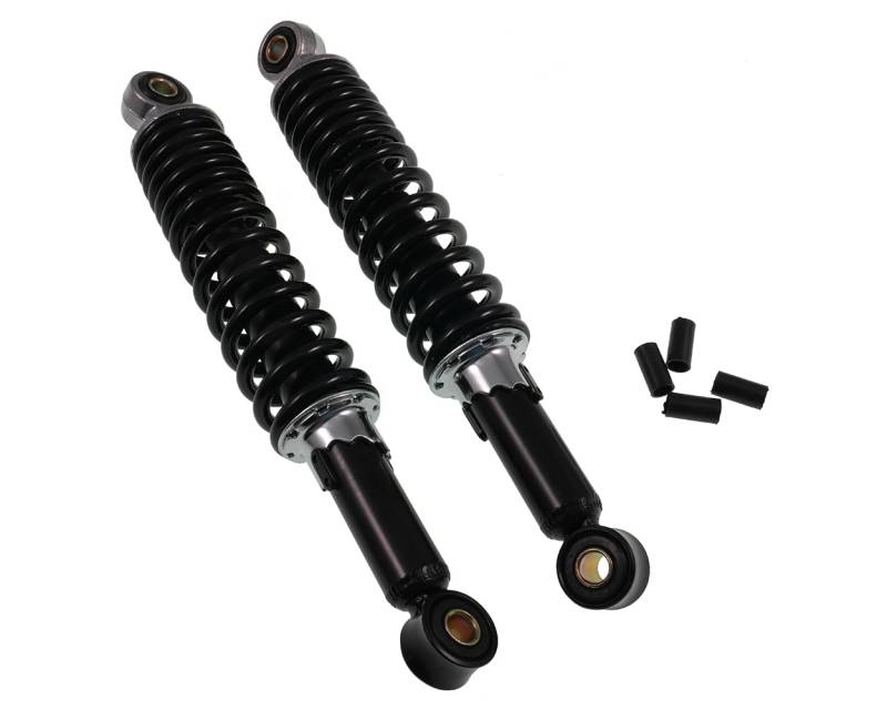 Stoßdämpfer Set 280mm schwarz, B=21/32mm, D Auge= 8/10mm, einstellbar Universal kompatibel für Mofa, Moped von 2EXTREME