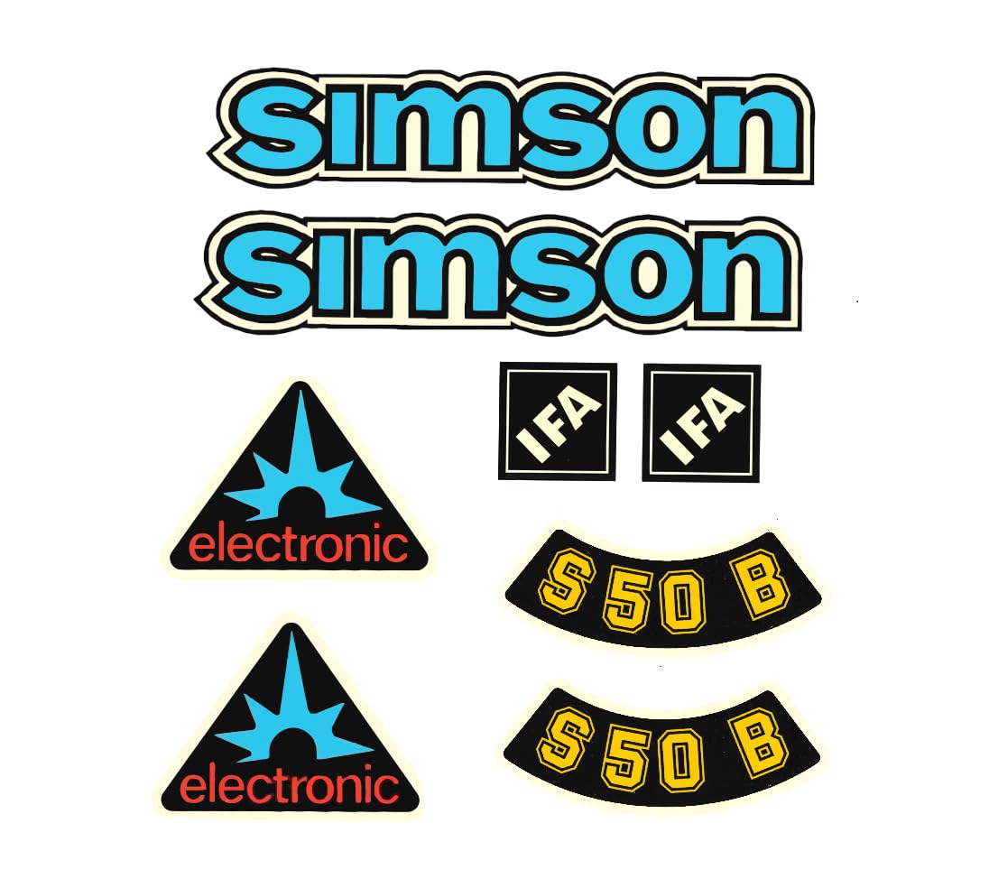 6 teiliges Set Simson S50 S51 S70 Wasserschiebebilder Decals Comfort IFA Blau von 2taktshop