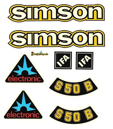 Dekorsatz Simson S50B IFA Electronic Retro Aufkleber Set DDR Style S51 von 2taktshop