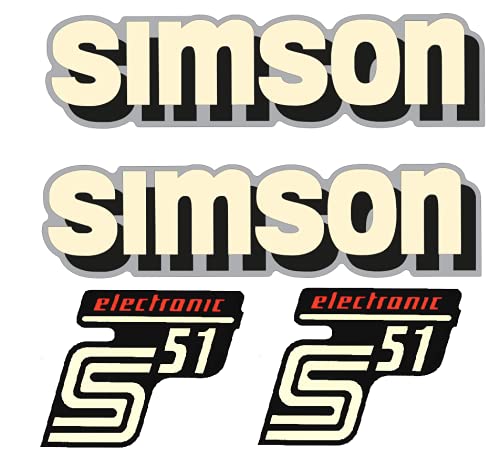 4 teiliger Dekorsatz Simson S51 Electronic Retro Aufkleber Set DDR Style von 2taktshop