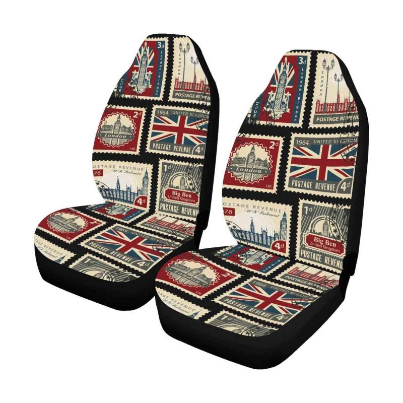 Sitzbezüge Der Union Jack, Das Parlament, Big Ben Und London Auto Vordersitzbezug Wasserdicht Schalensitzbezug Dehnbar Auto-Zubehör Universal Für Limousine Damen Herren (2 Stück) von 357