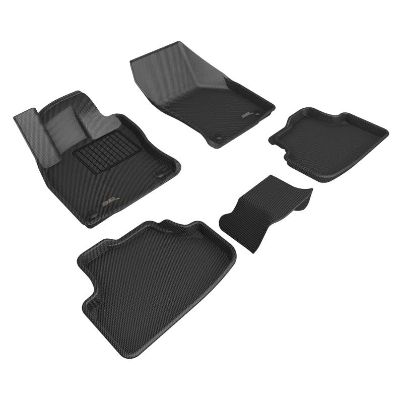 3D MAXpider Passgenaue Kagu Fußmatte (schwarz), kompatibel mit Volkswagen Golf GTI/Golf R 2021–2023 – komplettes Set von 3D MAXpider