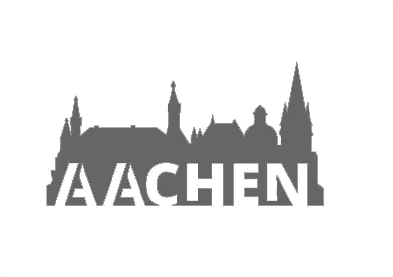 3DREAMS Aachen Skyline Auto Aufkleber Car Sticker Oche Aachen Dom Rathaus grau made in Germany von Aachener Start Up super als Geschenk oder Souvenir von 3DREAMS