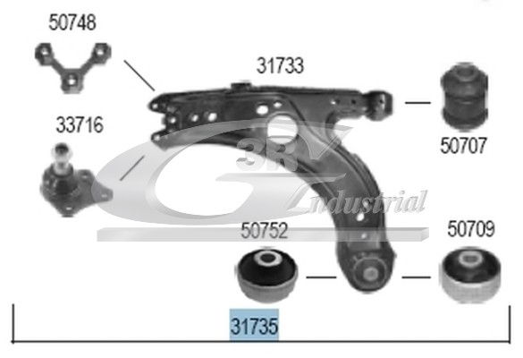 Lenker, Radaufhängung Vorderachse links 3RG 31735 von 3RG