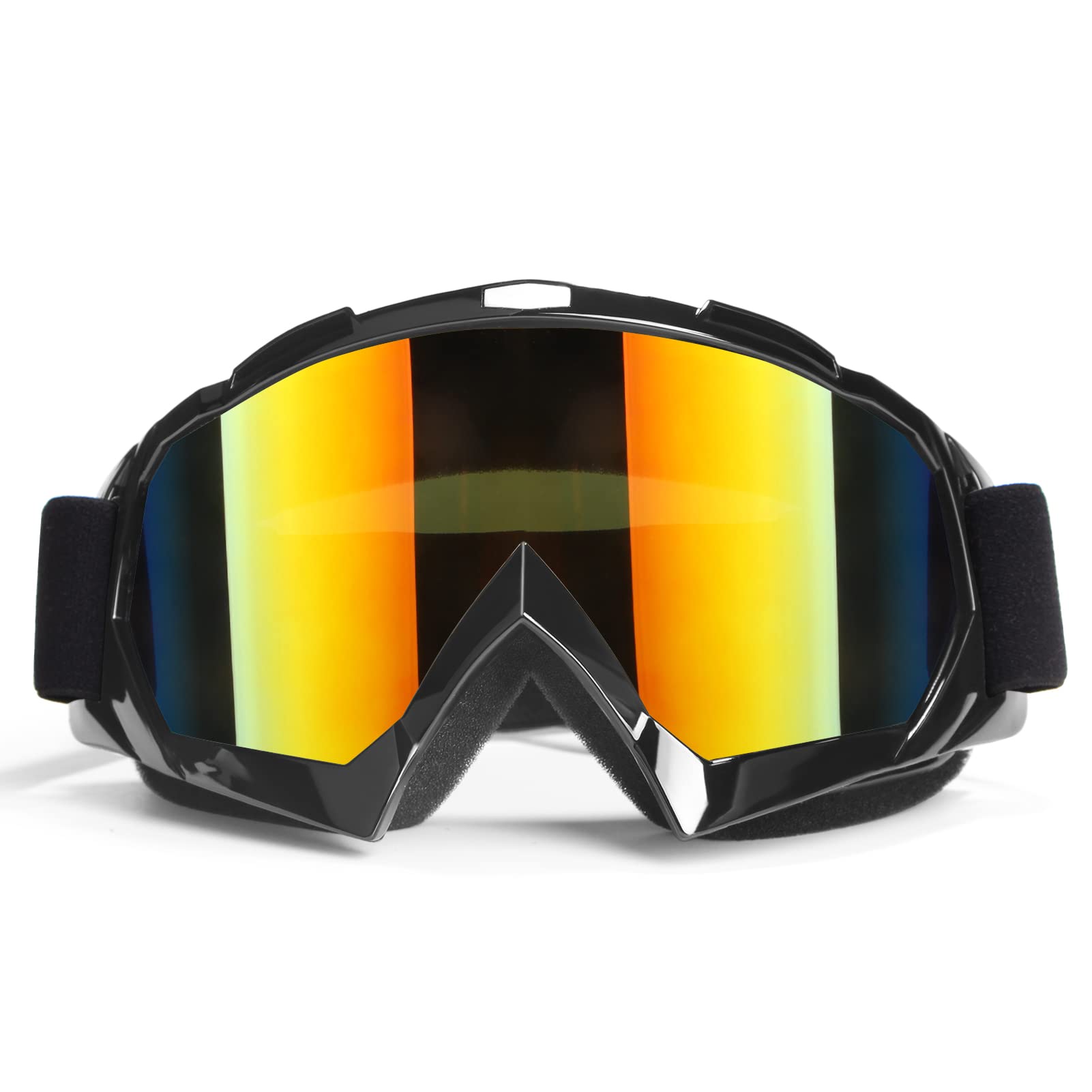 4-FQ Motocross Brille, ATV Dirt Bike Off Road Racing MX-Fahrbrille, Crossbrille,Hochwertige Motorradbrillen, Anti Fog UV Schutzbrille mit Double Lens Schaumstoffpolsterung (Schwarz) von 4-FQ