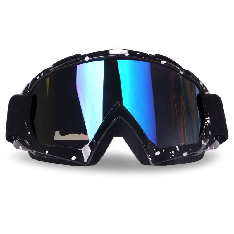 4-FQ Motocross Brille, Crossbrille, Hochwertige Motorradbrillen, ATV Dirt Bike Off Road Racing MX-Fahrbrille, Anti Fog UV Schutzbrille mit Double Lens Schaumstoffpolsterung (Schwarz) von 4-FQ