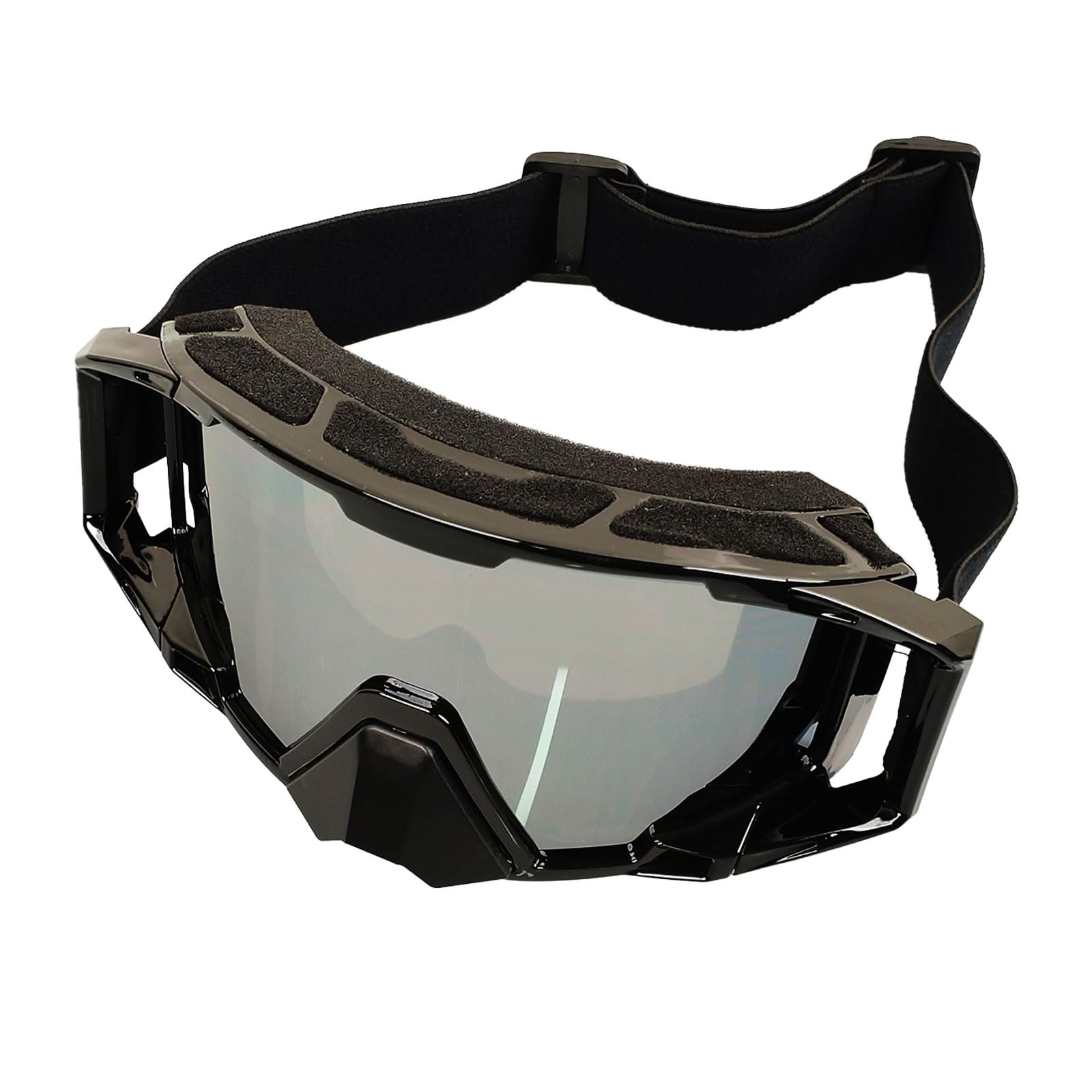 4-FQ Motocross Brille, Motorradbrille, Hochwertige Off Road Racing Crossbrille, Anti Fog UV Schutzbrille Sportbrille Retro Radbrille für ATV Dirt Bike（Schwarzer Rahmen + Silber Gläser） von 4-FQ