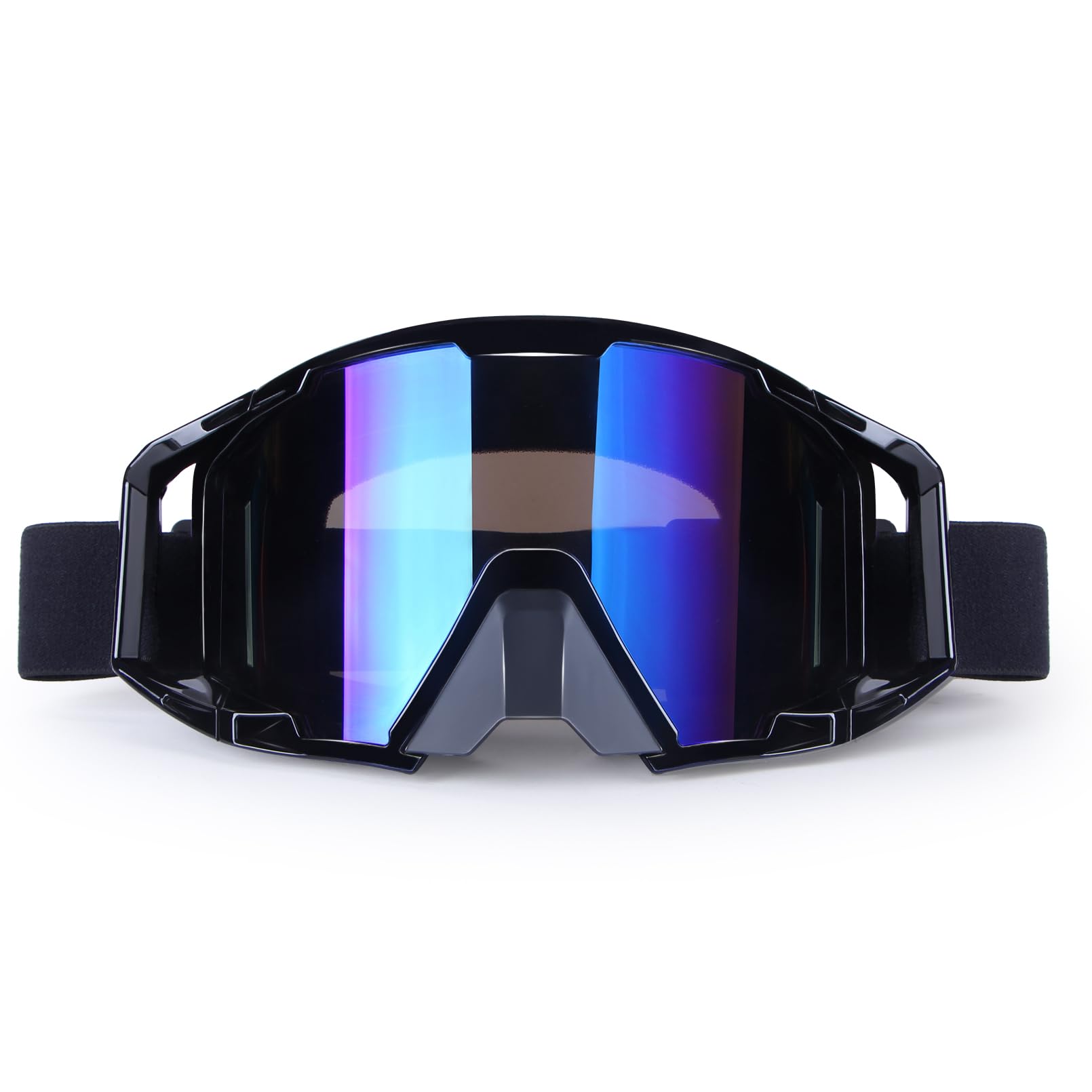 4-FQ Motocross Brille, Motorradbrille, Hochwertige Off Road Racing Crossbrille, Anti Fog UV Schutzbrille Sportbrille Retro Radbrille für ATV Dirt Bike（Schwarzer Rahmen + farbige Gläser） von 4-FQ