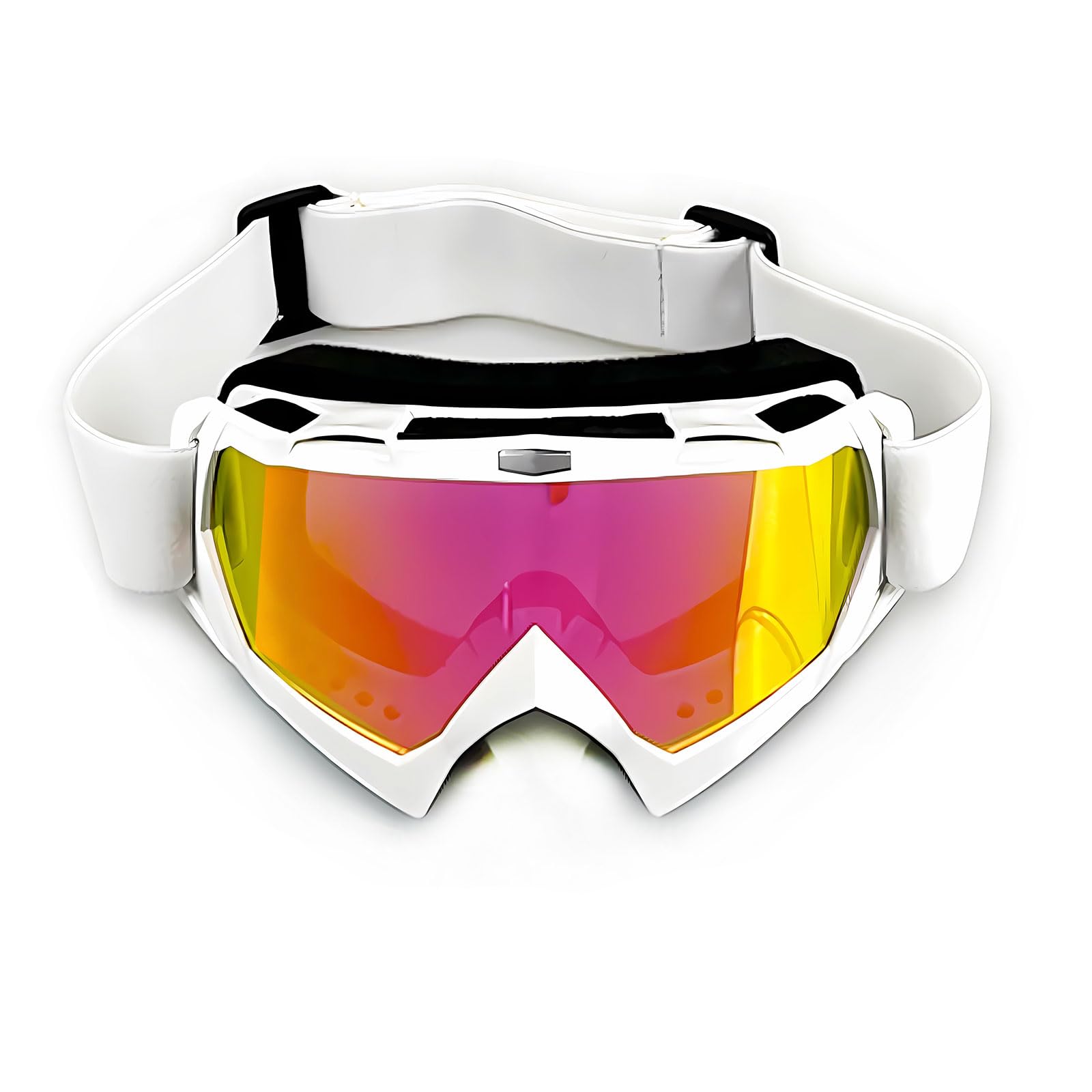 4-FQ Motocross Brille, Motorradbrille, Hochwertige Off Road Racing Crossbrille, Anti Fog UV400 Schutzbrille Sportbrille Retro Radbrille für ATV Dirt Bike（Weißer） von 4-FQ