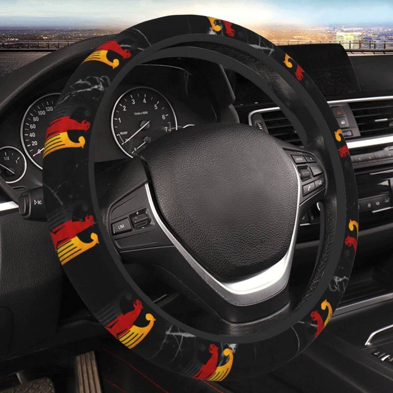 Steering Wheel Cover Klassische Vintage Deutschland-Flagge Atmungsaktiv Auto Lenkradhülle Geruch Frei Lenkradbezug 38Cm Für Mädchen Herren Damen von 452